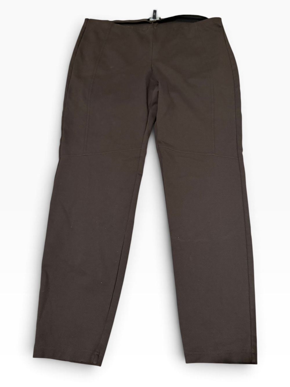Eileen Fisher Brown Ponte Knit Pull On Elastic Waist Straight Leg Pants size L